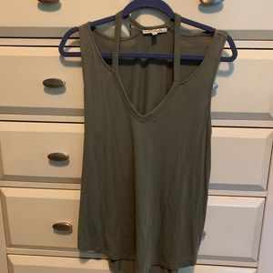 Express olive cut out tank top